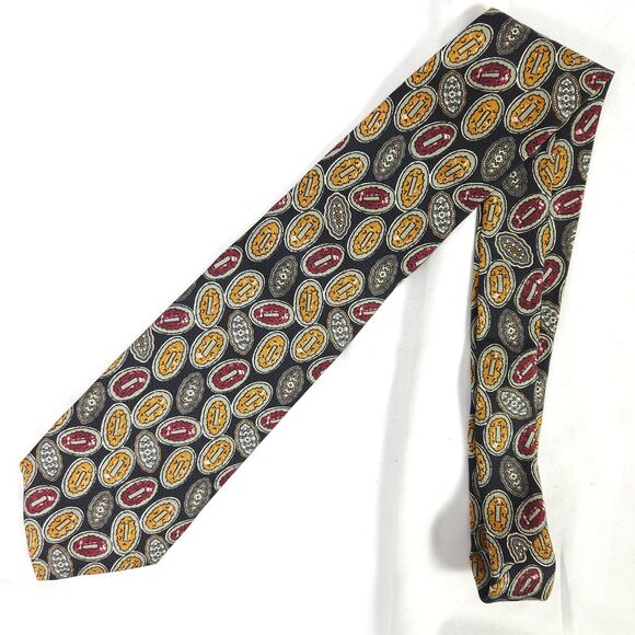 Robert Talbott Black Oval Geometric Silk Tie 4" x 57" Made In USA - Picture 3 of 6